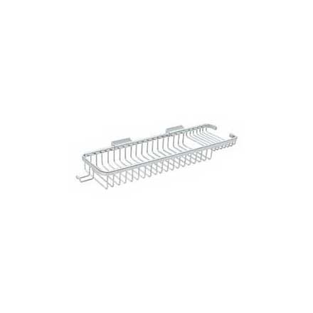Deltana [WBR1850HU26] Solid Brass Bathroom Wire Basket - Deep &amp; Shallow Rectangular w/ Hook - Polished Chrome Finish - 17 3/4" L