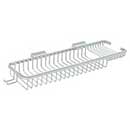 Deltana [WBR1850HU26] Solid Brass Bathroom Wire Basket - Deep &amp; Shallow Rectangular w/ Hook - Polished Chrome Finish - 17 3/4" L