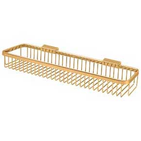 Deltana [WBR1851CR003] Solid Brass Bathroom Wire Basket - Rectangular - Polished Brass (PVD) Finish - 17 1/2" L