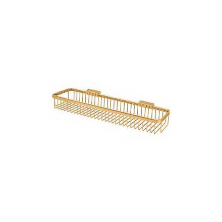 Deltana [WBR1851CR003] Solid Brass Bathroom Wire Basket - Rectangular - Polished Brass (PVD) Finish - 17 1/2" L