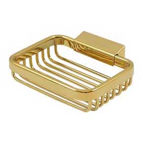 Deltana [WBR4535CR003] Solid Brass Bathroom Wire Basket - Soap Dish - Rectangular - Polished Brass (PVD) Finish - 4 3/4" L