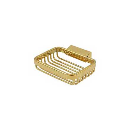 Deltana [WBR4535CR003] Solid Brass Bathroom Wire Basket - Soap Dish - Rectangular - Polished Brass (PVD) Finish - 4 3/4" L
