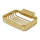 Deltana [WBR4535CR003] Solid Brass Bathroom Wire Basket - Soap Dish - Rectangular - Polished Brass (PVD) Finish - 4 3/4" L