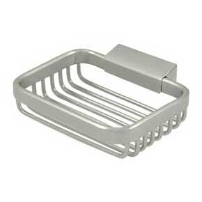 Deltana [WBR4535U15] Solid Brass Bathroom Wire Basket - Soap Dish - Rectangular - Brushed Nickel Finish - 4 3/4" L