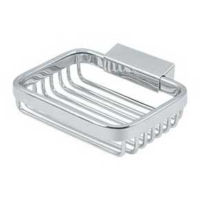 Deltana [WBR4535U26] Solid Brass Bathroom Wire Basket - Soap Dish - Rectangular - Polished Chrome Finish - 4 3/4" L