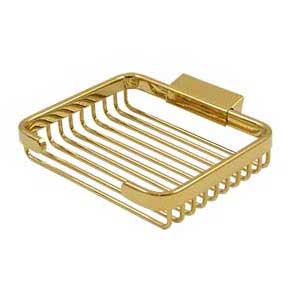 Deltana [WBR6050CR003] Solid Brass Bathroom Wire Basket - Soap Dish - Rectangular - Polished Brass (PVD) Finish - 6" L