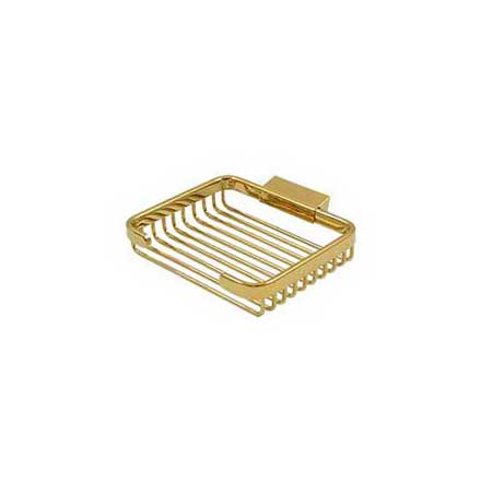 Deltana [WBR6050CR003] Solid Brass Bathroom Wire Basket - Soap Dish - Rectangular - Polished Brass (PVD) Finish - 6&quot; L