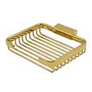 Deltana [WBR6050CR003] Solid Brass Bathroom Wire Basket - Soap Dish - Rectangular - Polished Brass (PVD) Finish - 6&quot; L