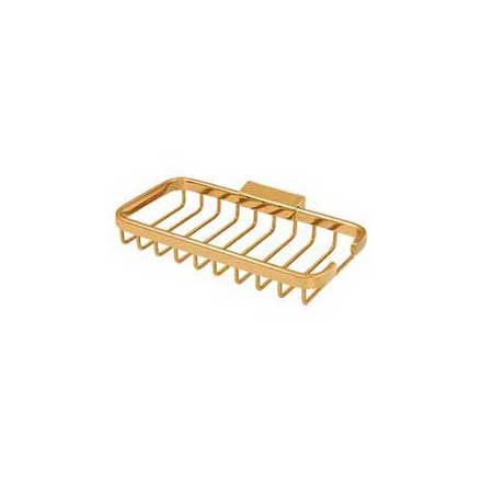 Deltana [WBR8040CR003] Solid Brass Bathroom Wire Basket - Rectangular - Polished Brass (PVD) Finish - 8&quot; L