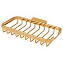 Deltana [WBR8040CR003] Solid Brass Bathroom Wire Basket - Rectangular - Polished Brass (PVD) Finish - 8&quot; L