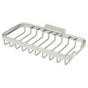 Deltana [WBR8040U14] Solid Brass Bathroom Wire Basket - Rectangular - Polished Nickel Finish - 8" L