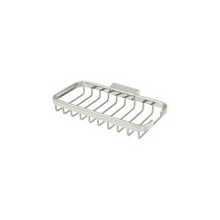 Deltana [WBR8040U14] Solid Brass Bathroom Wire Basket - Rectangular - Polished Nickel Finish - 8&quot; L