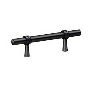 Deltana [P310U19] Solid Brass Cabinet Pull Handle - Adjustable C/C Series - Paint Black Finish - 4 3/4" L