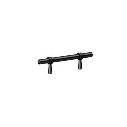 Deltana [P310U19] Solid Brass Cabinet Pull Handle - Adjustable C/C Series - Paint Black Finish - 4 3/4&quot; L