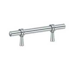 Deltana [P310U26] Solid Brass Cabinet Pull Handle - Adjustable C/C Series - Polished Chrome Finish - 4 3/4&quot; L