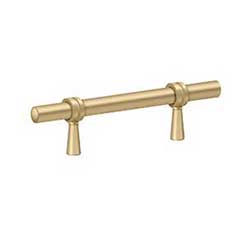 Deltana [P310U4] Solid Brass Cabinet Pull Handle - Adjustable C/C Series - Brushed Brass Finish - 4 3/4&quot; L