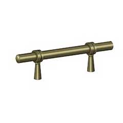 Deltana [P310U5] Solid Brass Cabinet Pull Handle - Adjustable C/C Series - Antique Brass Finish - 4 3/4&quot; L