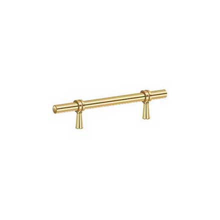 Deltana [P311CR003] Solid Brass Cabinet Pull Handle - Adjustable C/C Series - Polished Brass (PVD) Finish - 6 1/2&quot; L