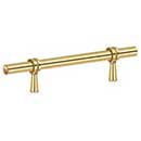 Deltana [P311CR003] Solid Brass Cabinet Pull Handle - Adjustable C/C Series - Polished Brass (PVD) Finish - 6 1/2" L
