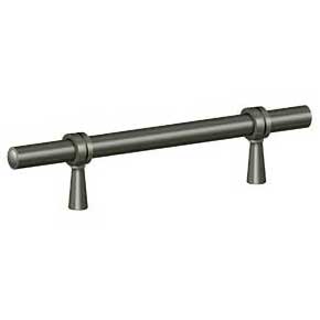 Deltana [P311U15A] Solid Brass Cabinet Pull Handle - Adjustable C/C Series - Antique Nickel Finish - 6 1/2" L