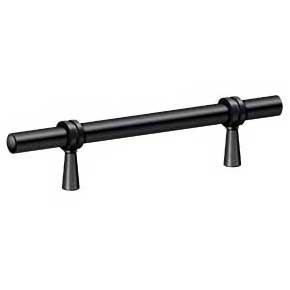 Deltana [P311U19] Solid Brass Cabinet Pull Handle - Adjustable C/C Series - Paint Black Finish - 6 1/2" L