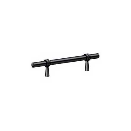 Deltana [P311U19] Solid Brass Cabinet Pull Handle - Adjustable C/C Series - Paint Black Finish - 6 1/2&quot; L