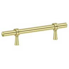 Deltana [P311U3] Solid Brass Cabinet Pull Handle - Adjustable C/C Series - Polished Brass Finish - 6 1/2&quot; L