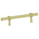 Deltana [P311U3] Solid Brass Cabinet Pull Handle - Adjustable C/C Series - Polished Brass Finish - 6 1/2" L