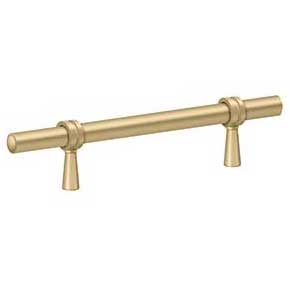 Deltana [P311U4] Solid Brass Cabinet Pull Handle - Adjustable C/C Series - Brushed Brass Finish - 6 1/2" L