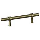 Deltana [P311U5] Solid Brass Cabinet Pull Handle - Adjustable C/C Series - Antique Brass Finish - 6 1/2" L