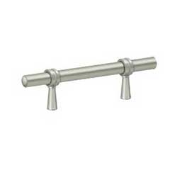 Deltana [P310U15] Solid Brass Cabinet Pull Handle - Adjustable C/C Series - Brushed Nickel Finish - 4 3/4&quot; L