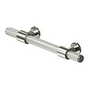 Deltana [KRLP40U14] Solid Brass Cabinet Pull Handle - Knurled Series - Standard Size - Polished Nickel Finish - 4" C/C - 7 1/4" L