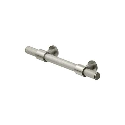 Deltana [KRLP40U15] Solid Brass Cabinet Pull Handle - Knurled Series - Standard Size - Brushed Nickel Finish - 4" C/C - 7 1/4" L