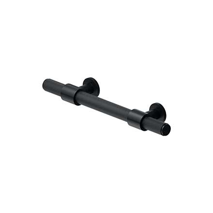 Deltana [KRLP40U19] Solid Brass Cabinet Pull Handle - Knurled Series - Standard Size - Paint Black Finish - 4" C/C - 7 1/4" L