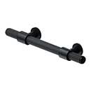 Deltana [KRLP40U19] Solid Brass Cabinet Pull Handle - Knurled Series - Standard Size - Paint Black Finish - 4" C/C - 7 1/4" L