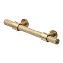 Deltana [KRLP40U4] Solid Brass Cabinet Pull Handle - Knurled Series - Standard Size - Brushed Brass Finish - 4" C/C - 7 1/4" L