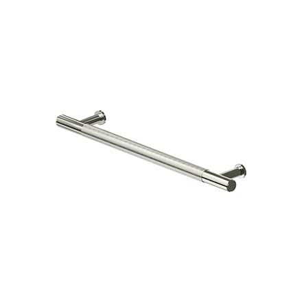 Deltana [KRLP65U14] Solid Brass Cabinet Pull Handle - Knurled Series - Oversized - Polished Nickel Finish - 6" C/C - 7 7/8" L