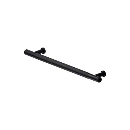 Deltana [KRLP65U19] Solid Brass Cabinet Pull Handle - Knurled Series - Oversized - Paint Black Finish - 6" C/C - 7 7/8" L