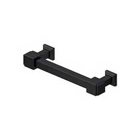 Deltana [MP40U19] Solid Brass Cabinet Pull Handle - Manhattan Series - Paint Black Finish - 4" C/C - 4 3/4" L