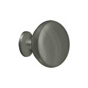 Deltana [KR114U15A] Solid Brass Cabinet Knob - Round Series - Antique Nickel Finish - 1 1/4" Dia.