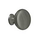 Deltana [KR114U15A] Solid Brass Cabinet Knob - Round Series - Antique Nickel Finish - 1 1/4" Dia.