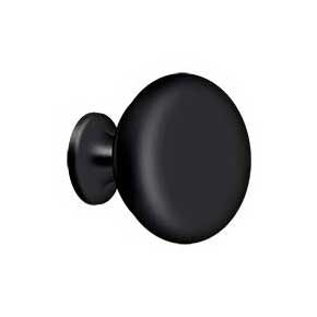 Deltana [KR114U19] Solid Brass Cabinet Knob - Round Series - Paint Black Finish - 1 1/4" Dia.