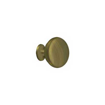 Deltana [KR114U5] Solid Brass Cabinet Knob - Round Series - Antique Brass Finish - 1 1/4" Dia.