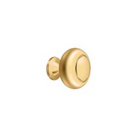 Deltana [KR119CR003] Solid Brass Cabinet Knob - Round w/ Groove Series - Polished Brass (PVD) Finish - 1 1/4&quot; Dia.