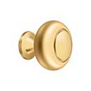Deltana [KR119CR003] Solid Brass Cabinet Knob - Round w/ Groove Series - Polished Brass (PVD) Finish - 1 1/4" Dia.