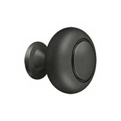 Deltana [KR119U10B] Solid Brass Cabinet Knob - Round w/ Groove Series - Oil Rubbed Bronze Finish - 1 1/4&quot; Dia.