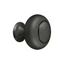 Deltana [KR119U10B] Solid Brass Cabinet Knob - Round w/ Groove Series - Oil Rubbed Bronze Finish - 1 1/4" Dia.