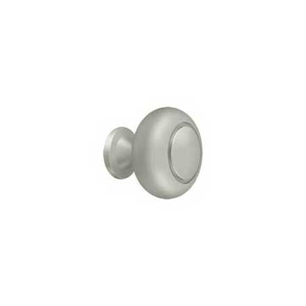 Deltana [KR119U15] Solid Brass Cabinet Knob - Round w/ Groove Series - Brushed Nickel Finish - 1 1/4" Dia.