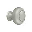 Deltana [KR119U15] Solid Brass Cabinet Knob - Round w/ Groove Series - Brushed Nickel Finish - 1 1/4" Dia.