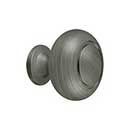 Deltana [KR119U15A] Solid Brass Cabinet Knob - Round w/ Groove Series - Antique Nickel Finish - 1 1/4" Dia.